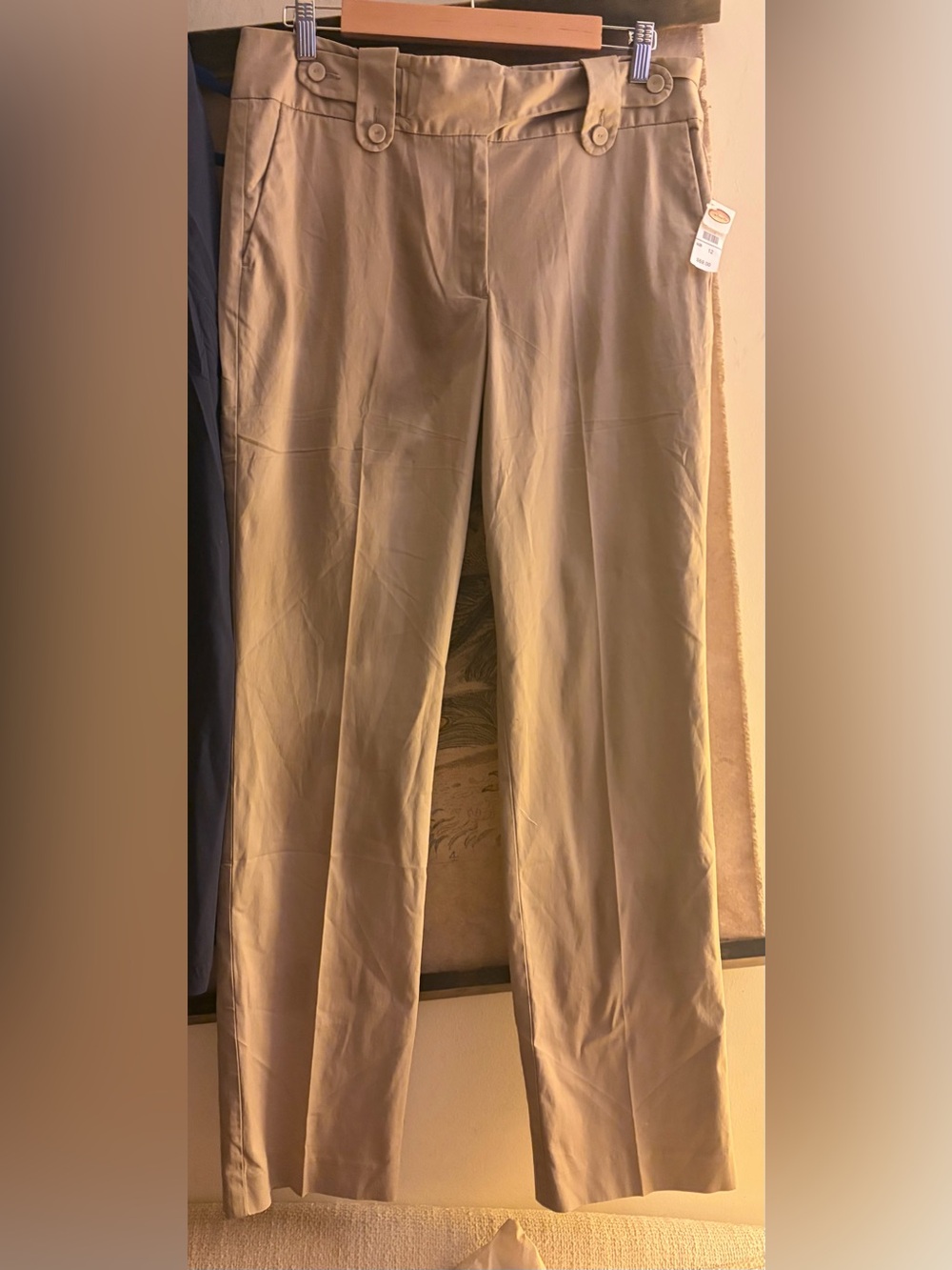 * New Talbots Khaki Tan Classic Straight-Leg Casual Pants SZ 12 *